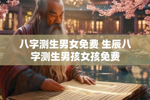 八字测生男女免费 生辰八字测生男孩女孩免费