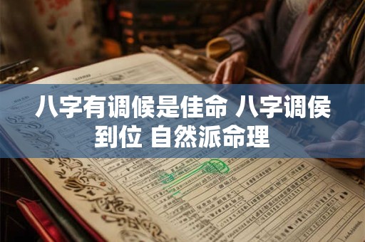 八字有调候是佳命 八字调侯到位 自然派命理