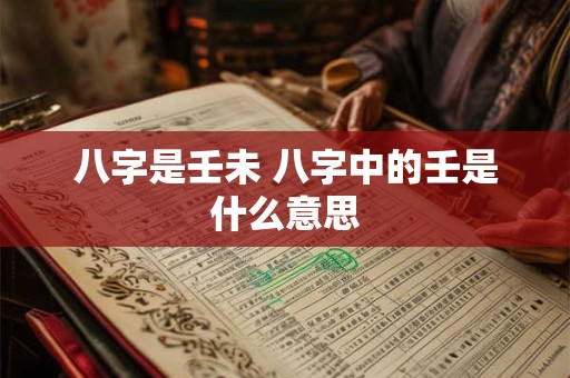 八字是壬未 八字中的壬是什么意思