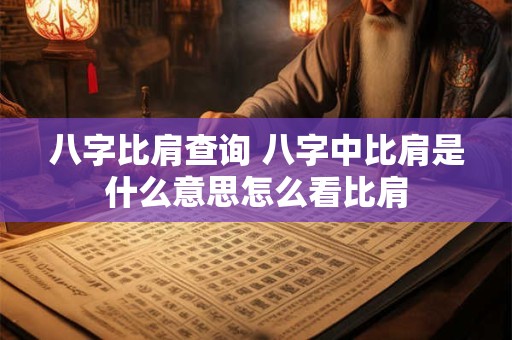 八字比肩查询 八字中比肩是什么意思怎么看比肩