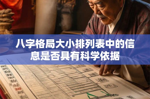 八字格局大小排列表中的信息是否具有科学依据