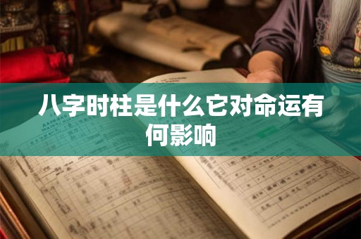 八字时柱是什么它对命运有何影响
