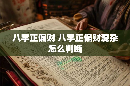 八字正偏财 八字正偏财混杂怎么判断