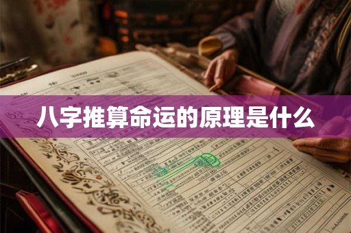 八字推算命运的原理是什么
