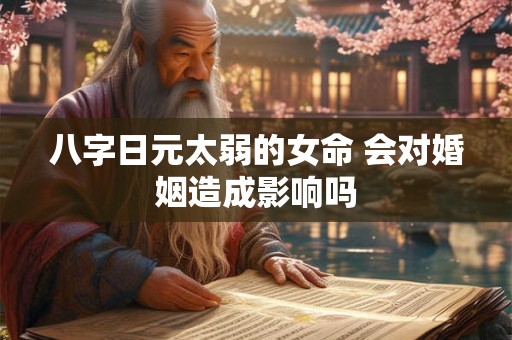 八字日元太弱的女命 会对婚姻造成影响吗