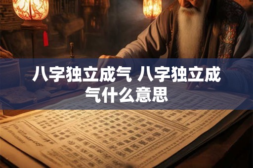 八字独立成气 八字独立成气什么意思