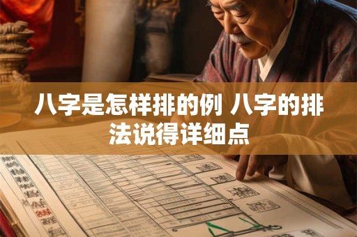 八字是怎样排的例 八字的排法说得详细点