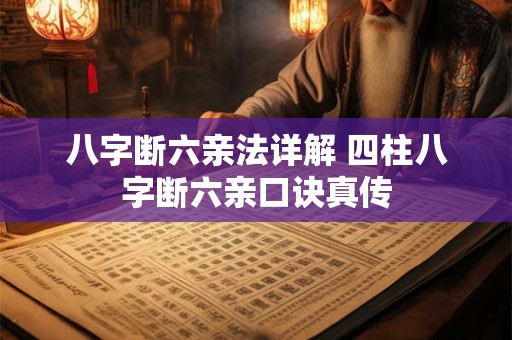 八字断六亲法详解 四柱八字断六亲口诀真传