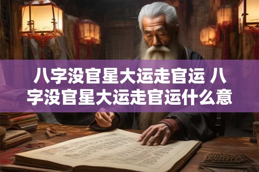八字没官星大运走官运 八字没官星大运走官运什么意思