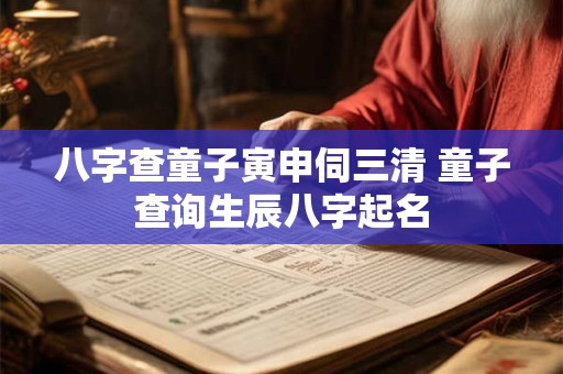 八字查童子寅申伺三清 童子查询生辰八字起名