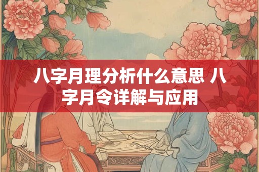 八字月理分析什么意思 八字月令详解与应用