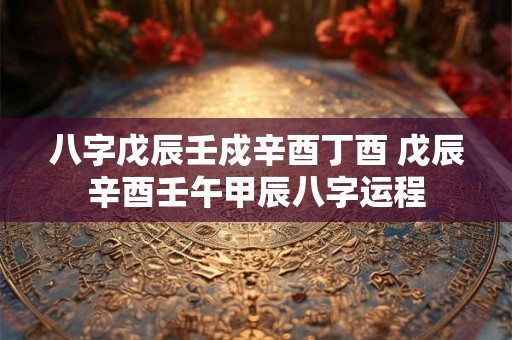 八字戊辰壬戍辛酉丁酉 戊辰辛酉壬午甲辰八字运程