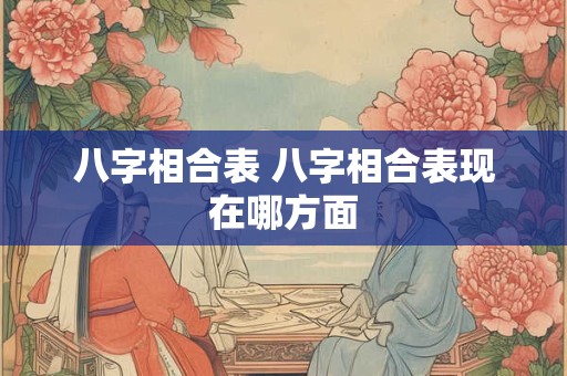 八字相合表 八字相合表现在哪方面 八字相合表 八字相合表现在哪方面