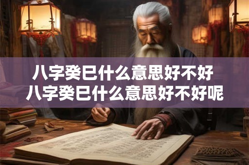 八字癸巳什么意思好不好 八字癸巳什么意思好不好呢