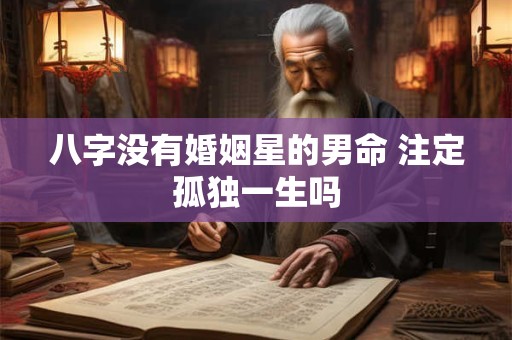 八字没有婚姻星的男命 注定孤独一生吗 八字没有婚姻星的男命 注定孤独一生吗