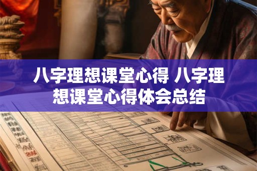 八字理想课堂心得 八字理想课堂心得体会总结