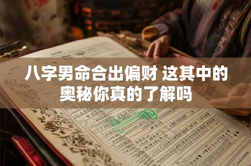 八字男命合出偏财 这其中的奥秘你真的了解吗