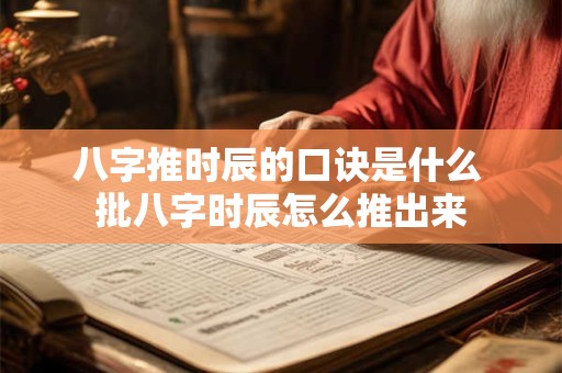 八字推时辰的口诀是什么 批八字时辰怎么推出来