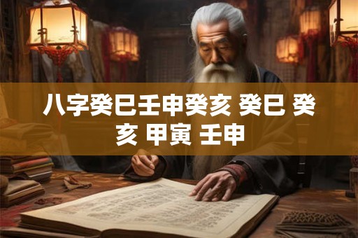 八字癸巳壬申癸亥 癸巳 癸亥 甲寅 壬申