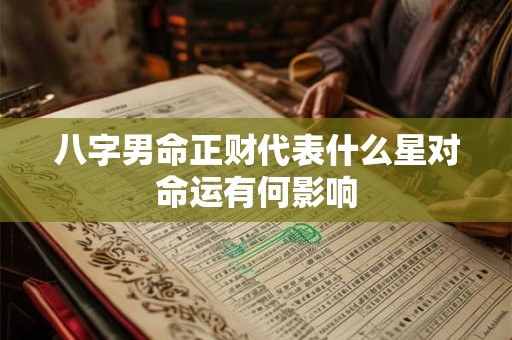 八字男命正财代表什么星对命运有何影响