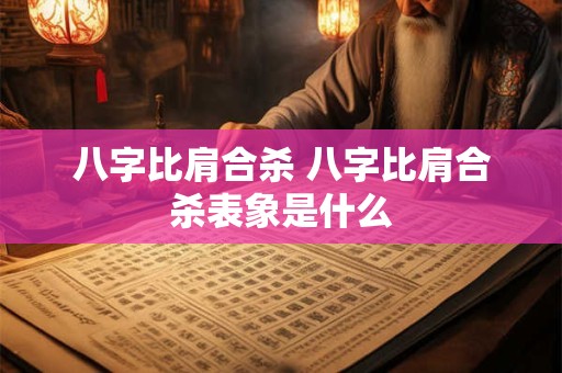 八字比肩合杀 八字比肩合杀表象是什么