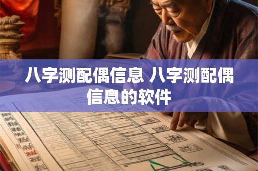 八字测配偶信息 八字测配偶信息的软件