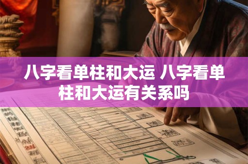 八字看单柱和大运 八字看单柱和大运有关系吗