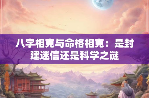 八字相克与命格相克：是封建迷信还是科学之谜