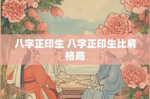 八字正印生 八字正印生比肩格局