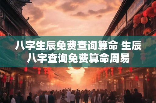 八字生辰免费查询算命 生辰八字查询免费算命周易