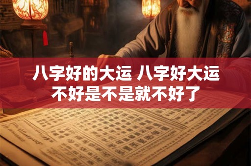 八字好的大运 八字好大运不好是不是就不好了