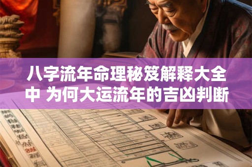 八字流年命理秘笈解释大全中 为何大运流年的吉凶判断会有差异