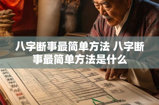 八字断事最简单方法 八字断事最简单方法是什么
