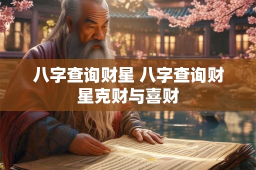 八字查询财星 八字查询财星克财与喜财