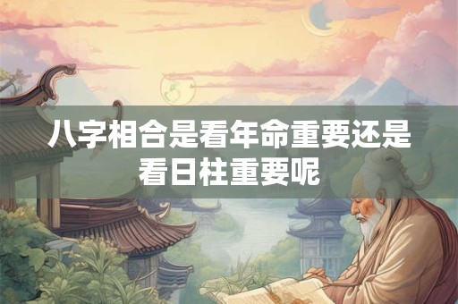 八字相合是看年命重要还是看日柱重要呢