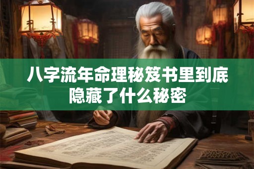 八字流年命理秘笈书里到底隐藏了什么秘密