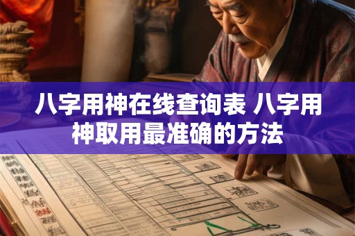八字用神在线查询表 八字用神取用最准确的方法