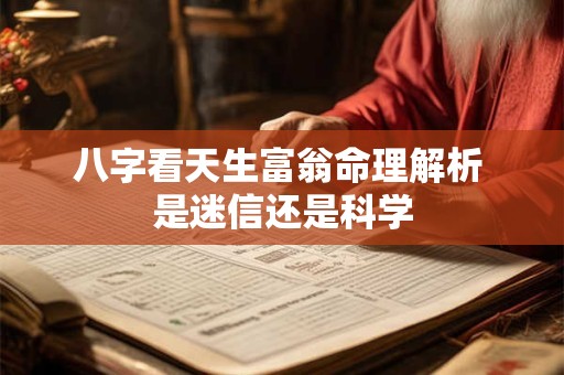 八字看天生富翁命理解析 是迷信还是科学