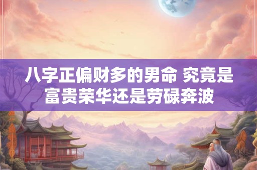 八字正偏财多的男命 究竟是富贵荣华还是劳碌奔波