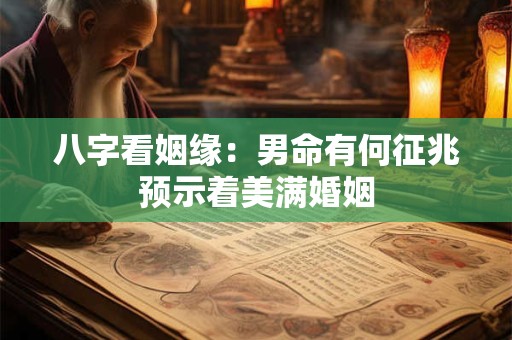 八字看姻缘：男命有何征兆预示着美满婚姻