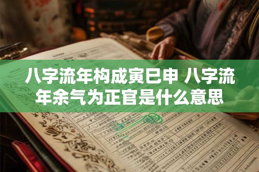 八字流年构成寅巳申 八字流年余气为正官是什么意思 八字流年构成寅巳申 八字流年余气为正官是什么意思