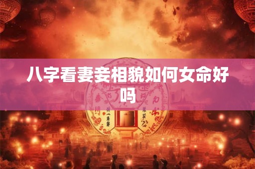 八字看妻妾相貌如何女命好吗