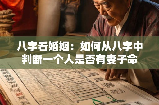 八字看婚姻：如何从八字中判断一个人是否有妻子命