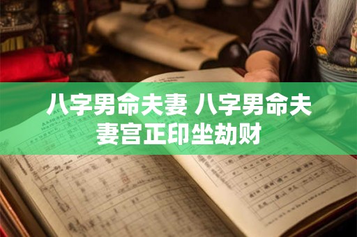 八字男命夫妻 八字男命夫妻宫正印坐劫财