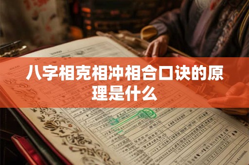 八字相克相冲相合口诀的原理是什么 八字相克相冲相合口诀的原理是什么