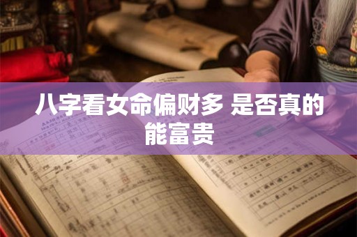 八字看女命偏财多 是否真的能富贵 八字看女命偏财多 是否真的能富贵