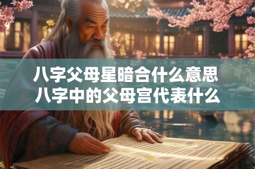 八字父母星暗合什么意思 八字中的父母宫代表什么