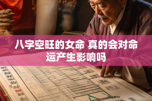 八字空旺的女命 真的会对命运产生影响吗