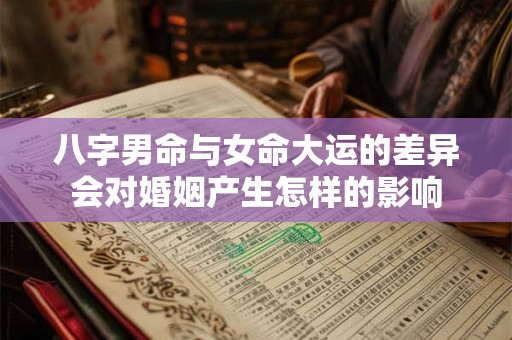 八字男命与女命大运的差异会对婚姻产生怎样的影响