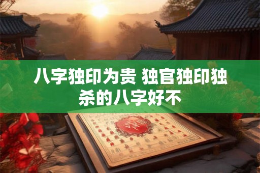 八字独印为贵 独官独印独杀的八字好不